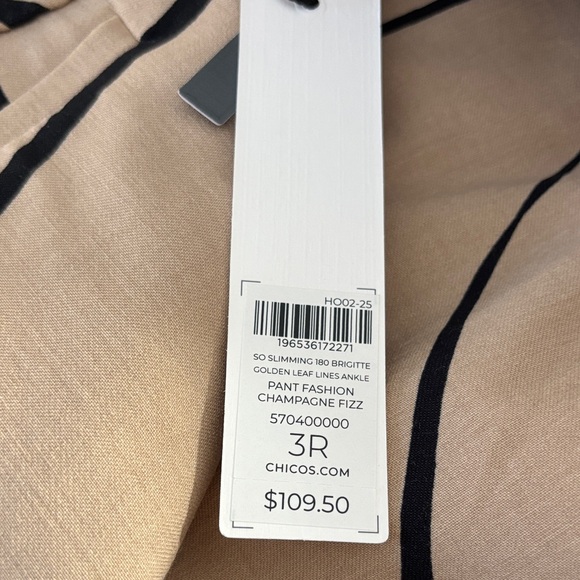 Chico's Brigitte™ Golden Leaf Slim Ankle Pants 16R - Picture 6 of 6